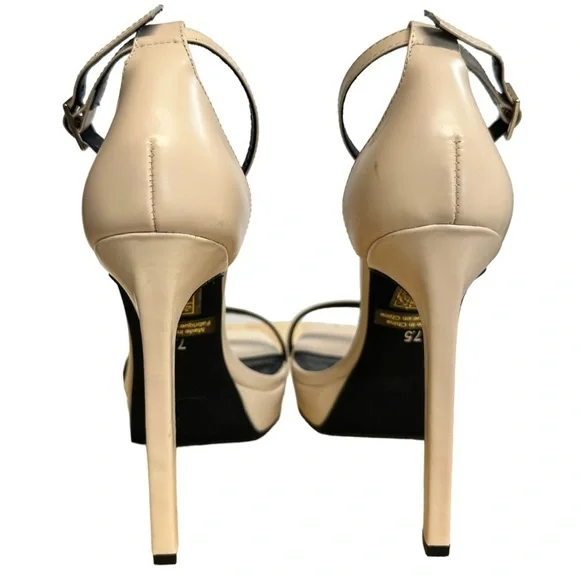 Jeffrey Campbell Nude Platform Heels Sandal Strap 7.5 - Picture 9 of 14